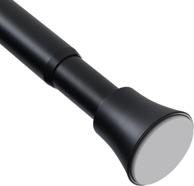 eboatop Black Shower Curtain Rod - Tension Curtain Rod Adjustable 32 to 78 inch Spring Tension Shower Rod No Drilling Non Slip, Matte Black - Image 1